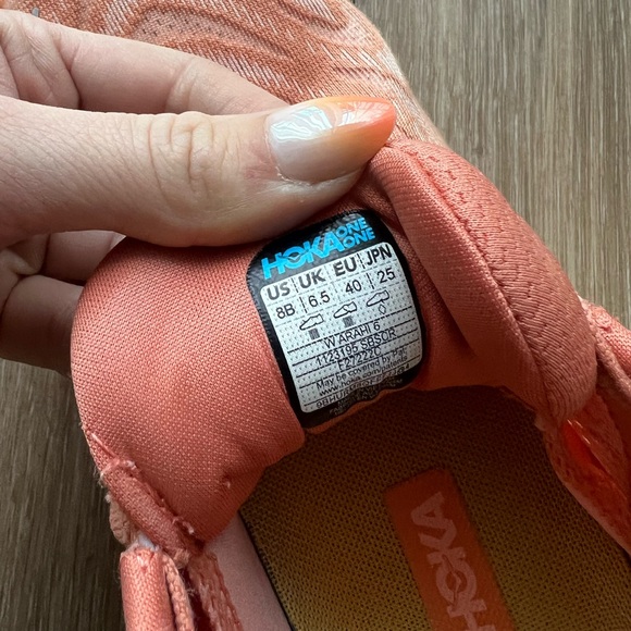 Hoka One One Arahi 6 Womens Size 8B Orange Walking Shoes - Picture 6 of 10